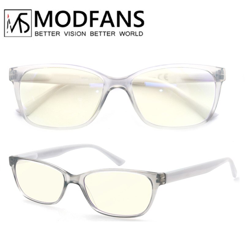 Blue Light Blocking Computer Glasses,Anti Harmful Digital/Game/TV/Phone Ray Reading Glasses,Large Square Frame Lightweight: Shiny Transparent