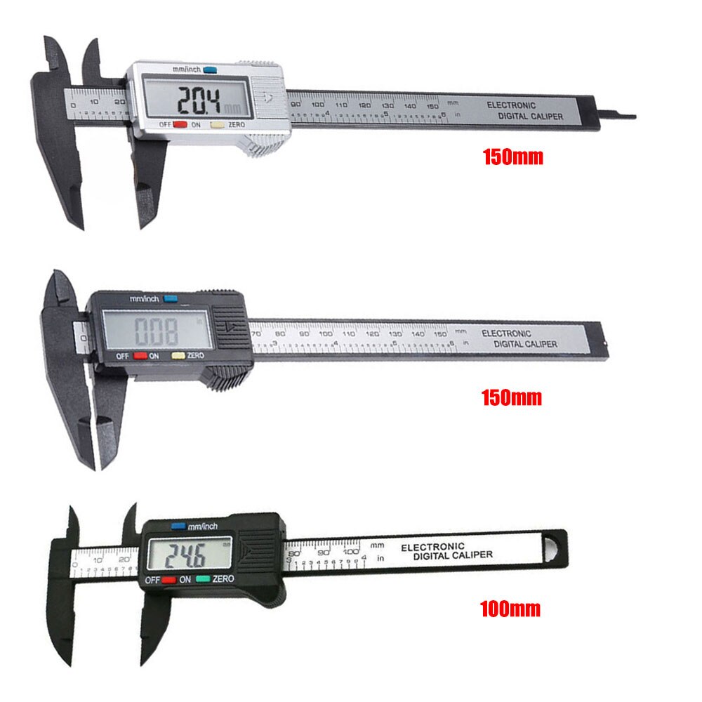 Portable Digital Caliper 6 Inch Electronic Vernier Caliper 100mm Caliper Micrometer Digital Ruler Measuring Tool 150mm 0.1mm