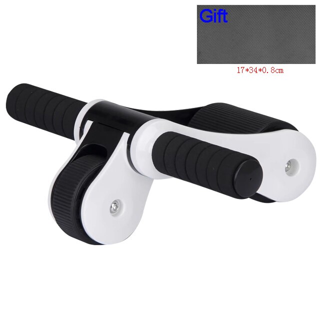 Detachable Fold ABS Double Wheels Ab Rollers Home Mute Women Slim Fitness Gym Coaster Belly Muscle Exercise Strength Training: white