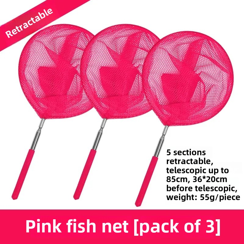 Edelstahl Fischernetz Strand Wasser Spielzeug Sommer Schmetterling Käfer Fangnetz freundlicher Abschäumer Fischerkorb: Rosa