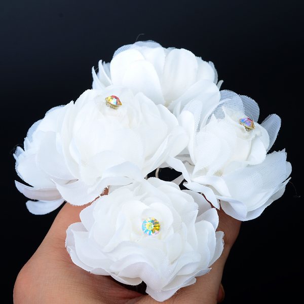 5 uds. Horquilla de boda para novia, horquilla de cristal con diamantes de imitación con flor de Rosa Blanca, Clip de belleza para el cabello, bisutería complemento para mujer, triangulación de envíos: B 6pcs