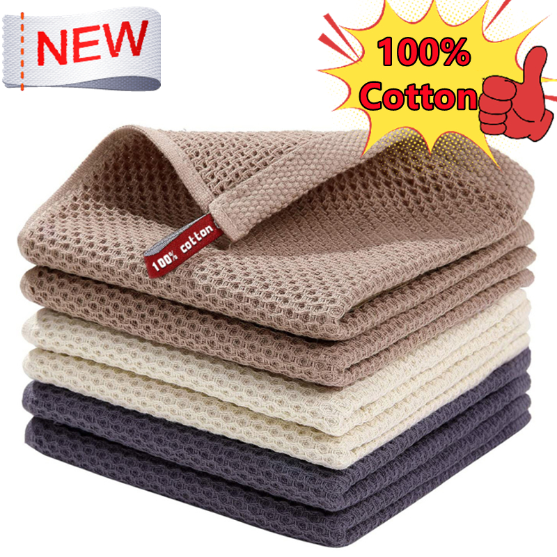 Paño de cocina de algodón toalla de cocina absorbente Ultra suave, paño de limpieza del hogar, utensilios de cocina, paño de lavado, trapo para platos