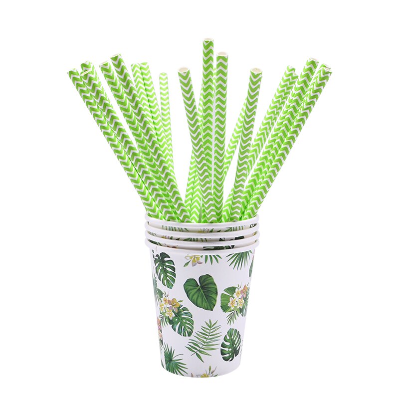Sommer Party Einweg Geschirr Set Palm Blätter Papier Teller Tassen Servietten für Hawaii Strand Party Dekoration Hochzeit Liefert