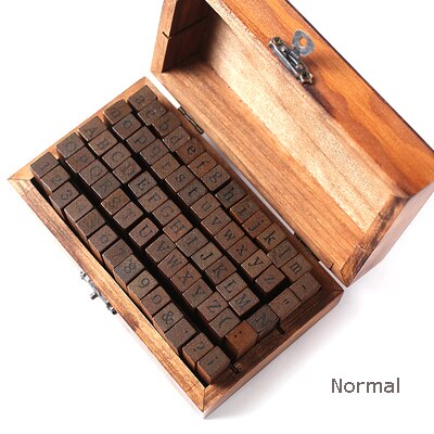 70pcs/set DIY Number Alphabet Combination Letter Stamp Diary Ablum Wedding Letter Wood Rubber Stamp Set with Vintage Wooden Box: 70pcs normal