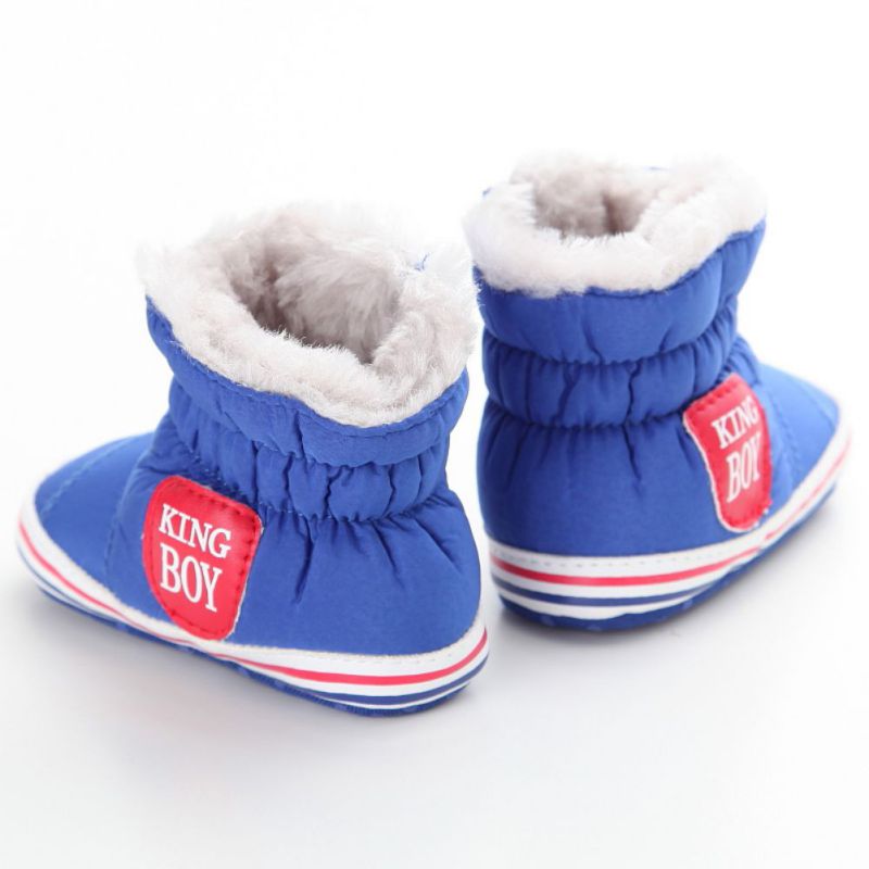 Baby Boy Snowboots Warm Pluche Winter Navy Baby Boot Peuter Schoenen Zachte Prewalker Schoen