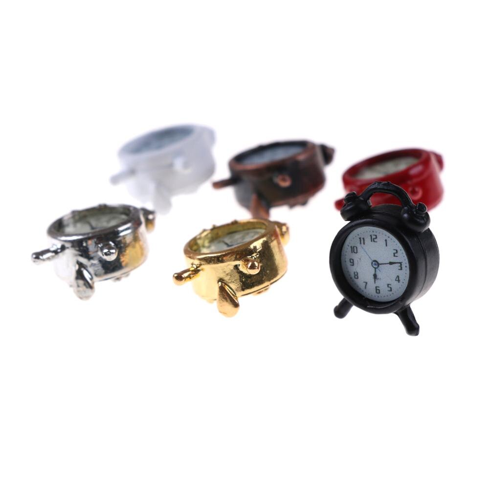 1/12 Dollhouse Miniature Living Room A Metal Alarm Clock