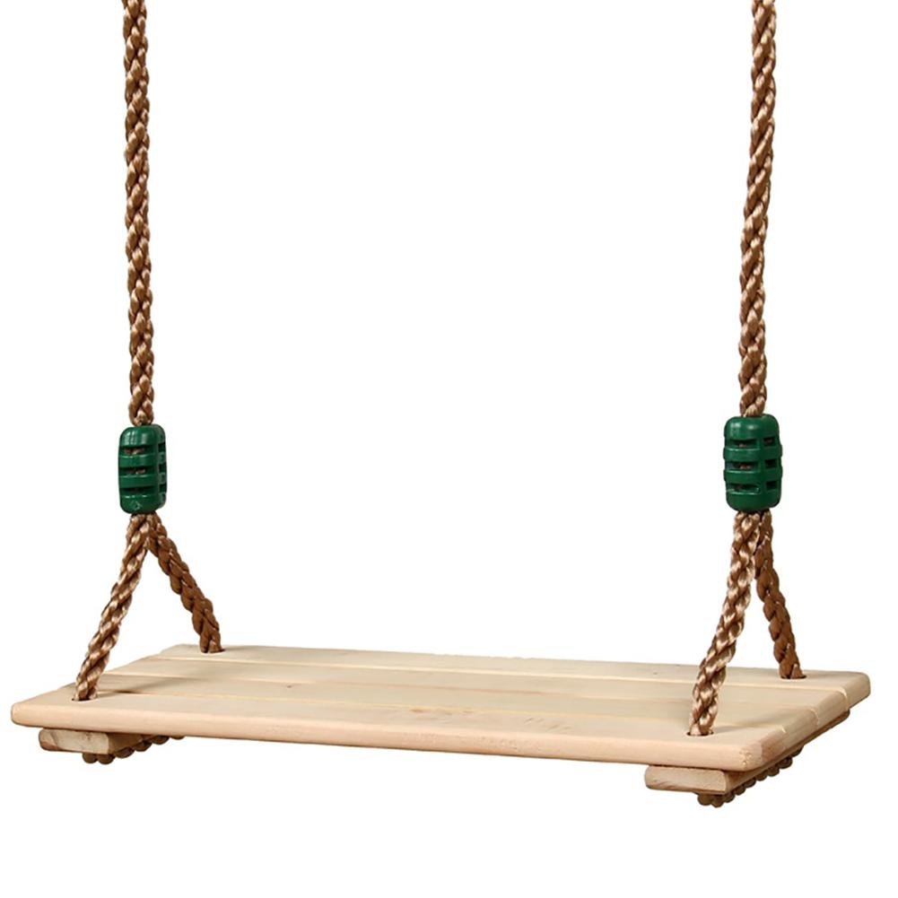 Hoog gepolijste vierplanken anti-corrosie houten schommel voor buiten en binnen, pastorale houten schommel voor volwassenen en kinderen