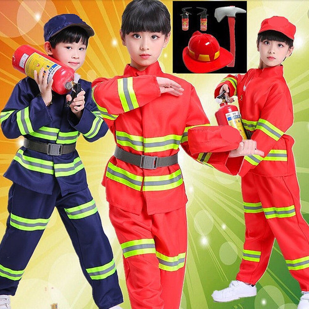 Brandmænds tøj børns erhvervserfaring brand præstationstøj små brandmænd præstationstøj blå