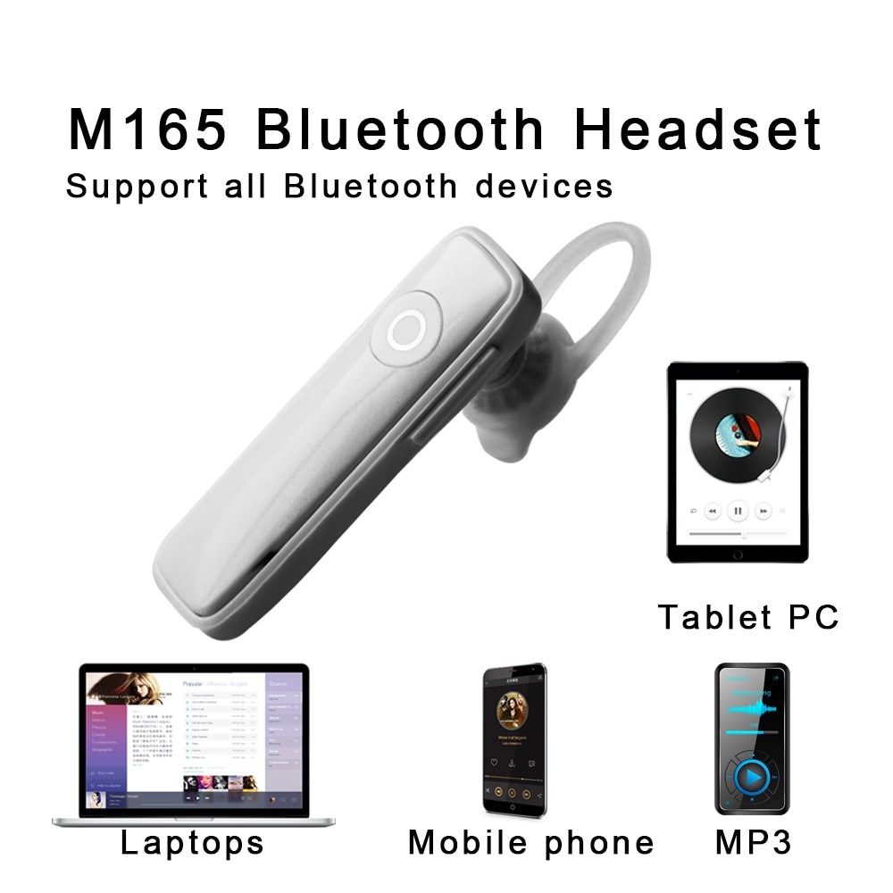 M165 Bluetooth 4.1 Headset Ultralight Wireless Earphone Hands-free Earloop Earbuds Sports Music Earpieces IOS Android
