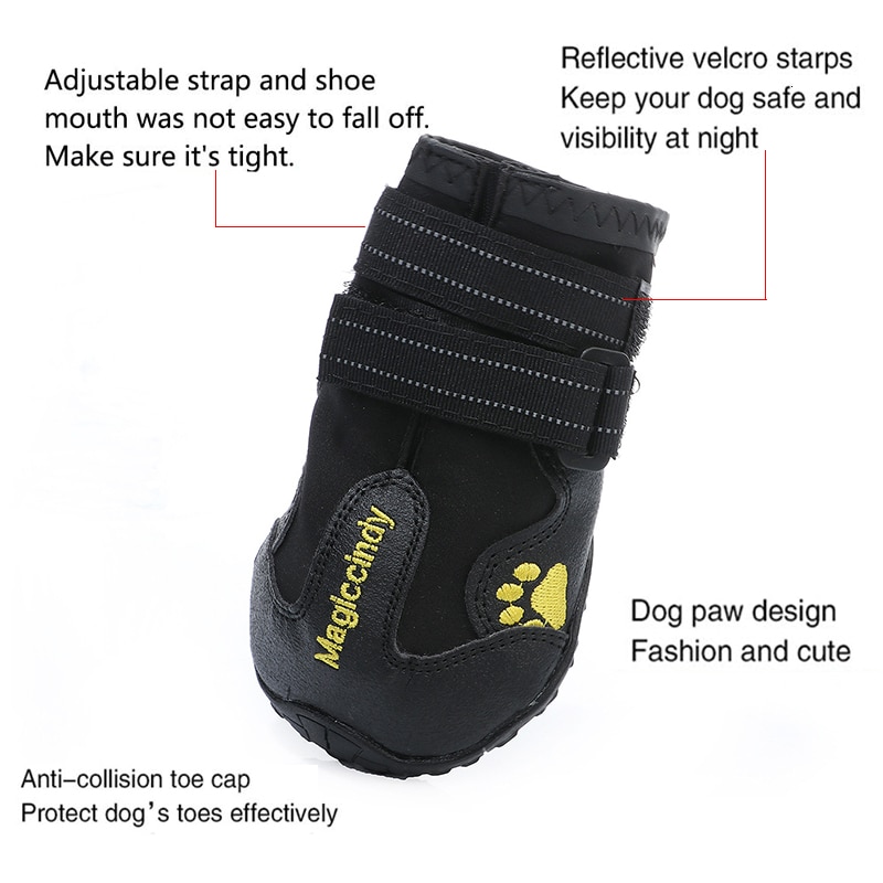 Benepaw Antislip Hund Schuhe Wasserdicht Reflektierende dauerhaft Kleine Mittel groß Hund Stiefel draussen drinnen Einstellbare Haustier Pfote Schutz