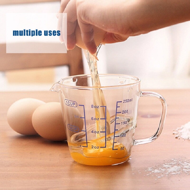 250/500 Ml Glazen Maatbeker Met Cover Schaal Jug Hittebestendig Melk Koffie Mok Magnetron Maatbeker keuken Accessoires