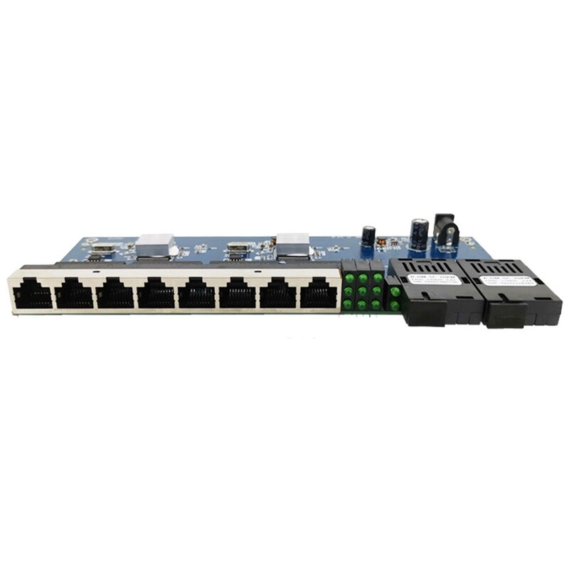 2G8E 8UTP RJ45 Gigabit Switch Ethernet Porta In Fibra SC Connettore 8X10/100/1000M PCBA Bordo di Fibra Ottica piatto convertitore