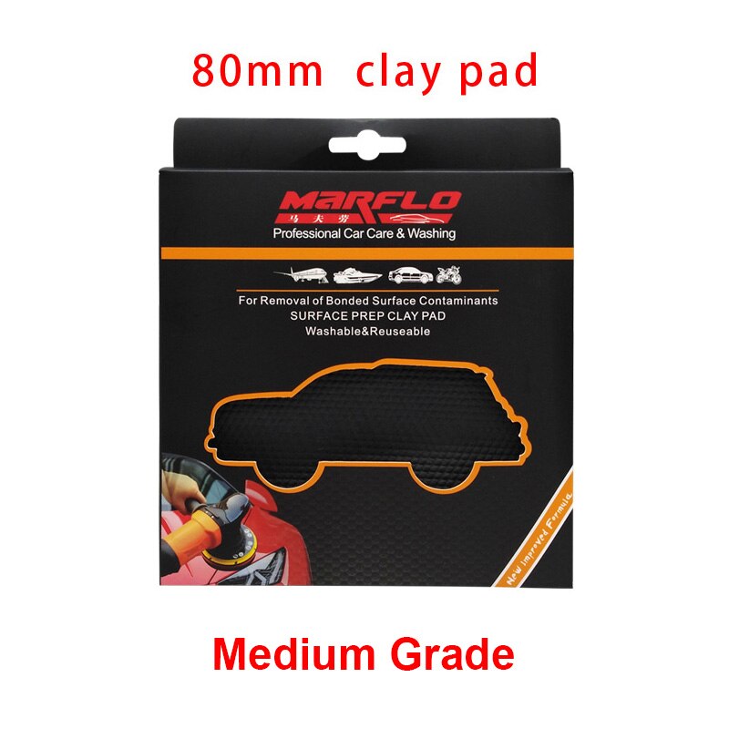 Magic clay bar polerpude medium bil detaljering svamp auto poleringsværktøj marflo bil rengøring voks applikator maling pleje: 80mm pad i kasse