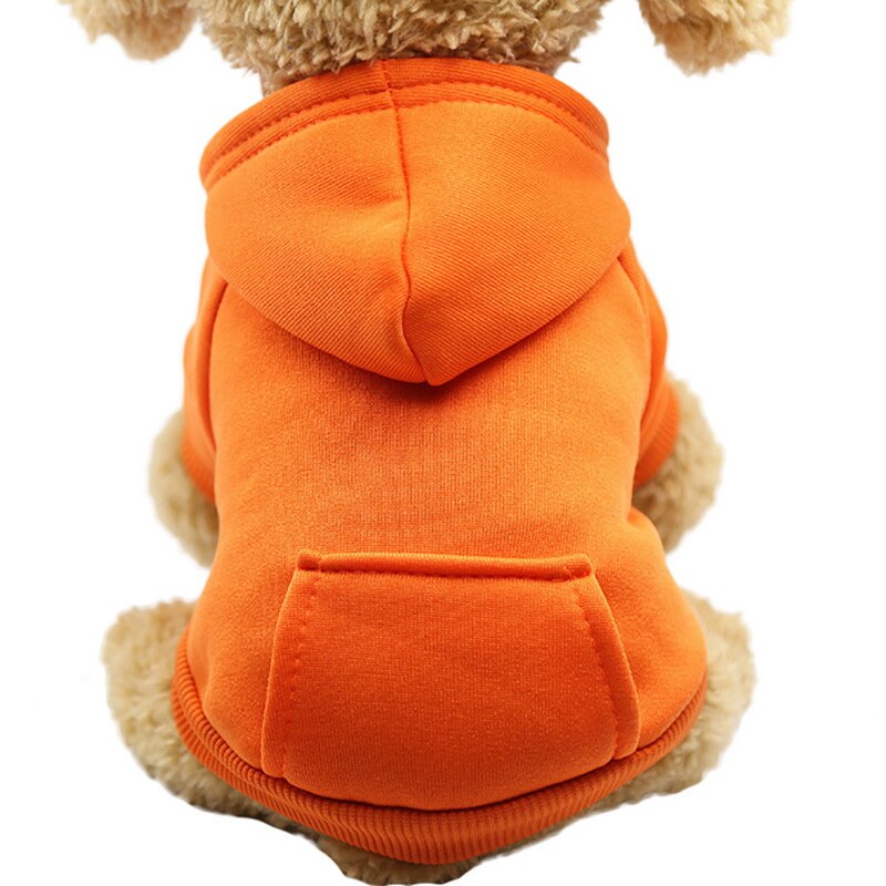 PAPASGIX Pet Winter Clothes Warm Cotton Dog Hoodies Sweatshirt Pet Hooded Coat Jacket Puppy Costumes For Small Dogs: orange / M