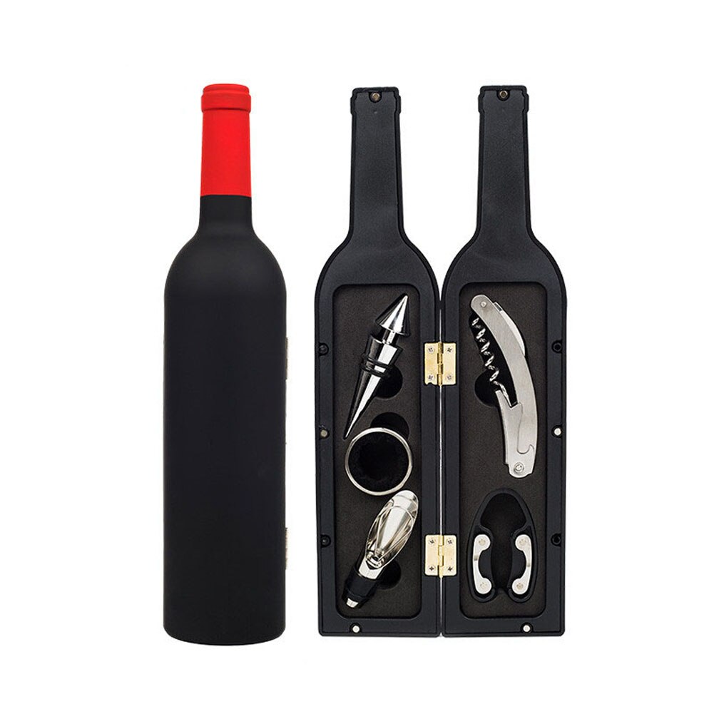 1 Set 3 pcs/5 pcs Wijnfles Corkscrew Set Tool Fles-Vormige Houder Flesopener TN88: Red 5pcs