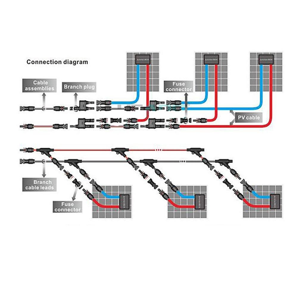 Red Black Wire Electrical Wire Ultraviolet-proof Tinned Copper Insulated PVC Extension Cable Line for Connecting Solar Modules